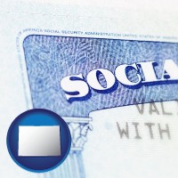 colorado map icon and a Social Security card