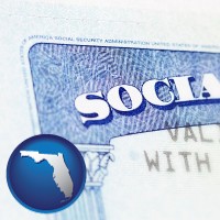 florida map icon and a Social Security card
