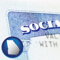 georgia map icon and a Social Security card