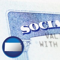 kansas map icon and a Social Security card