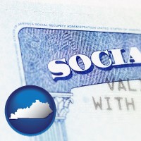 kentucky map icon and a Social Security card