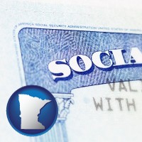 minnesota map icon and a Social Security card