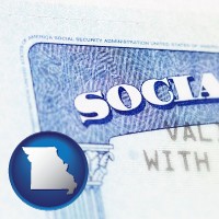 missouri map icon and a Social Security card