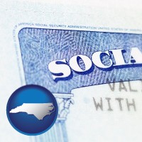 north-carolina map icon and a Social Security card