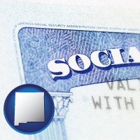 new-mexico map icon and a Social Security card