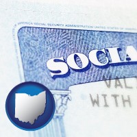 ohio map icon and a Social Security card