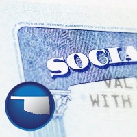 oklahoma map icon and a Social Security card