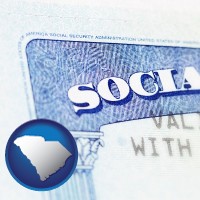 south-carolina map icon and a Social Security card