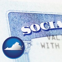 virginia map icon and a Social Security card
