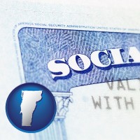 vermont map icon and a Social Security card
