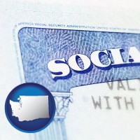 washington map icon and a Social Security card