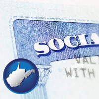 west-virginia map icon and a Social Security card
