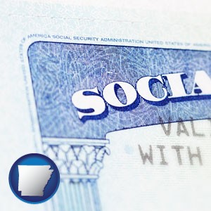 a Social Security card - with Arkansas icon