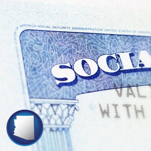 a Social Security card - with Arizona icon