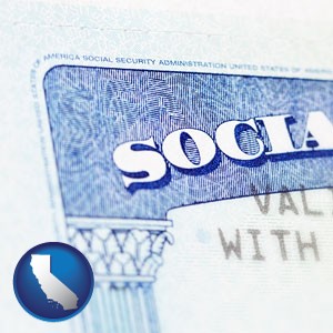 a Social Security card - with California icon