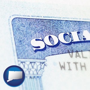 a Social Security card - with Connecticut icon
