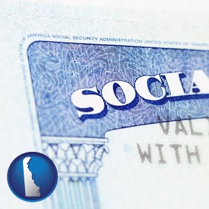 a Social Security card - with Delaware icon