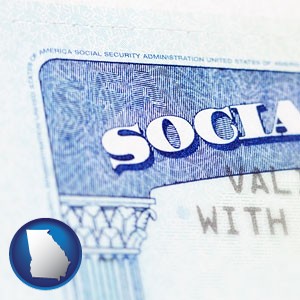 a Social Security card - with Georgia icon
