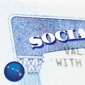 a Social Security card - with Hawaii icon