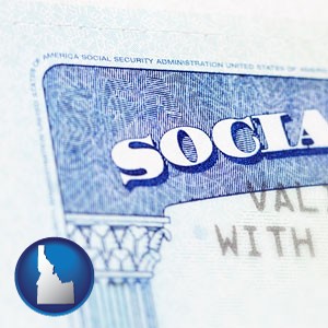 a Social Security card - with Idaho icon