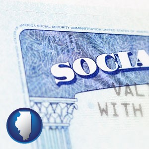 a Social Security card - with Illinois icon