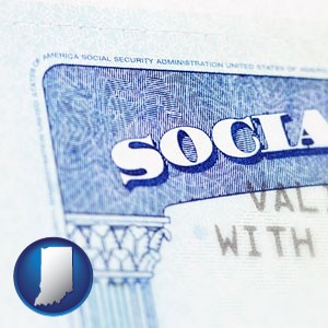 a Social Security card - with Indiana icon