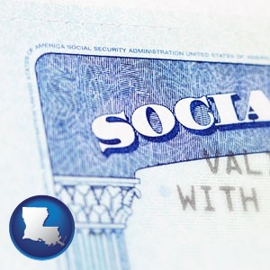 a Social Security card - with Louisiana icon