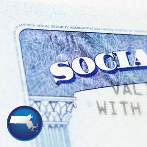 a Social Security card - with Massachusetts icon