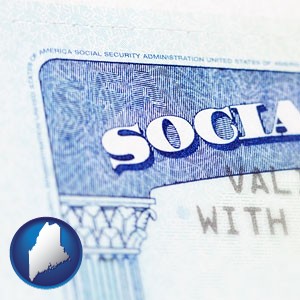 a Social Security card - with Maine icon