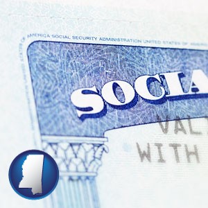 a Social Security card - with Mississippi icon