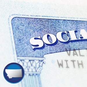 a Social Security card - with Montana icon