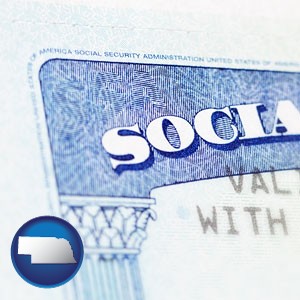 a Social Security card - with Nebraska icon