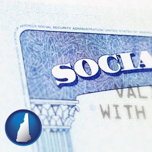 a Social Security card - with New Hampshire icon