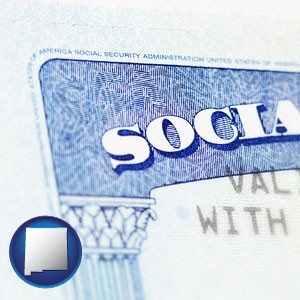 a Social Security card - with New Mexico icon