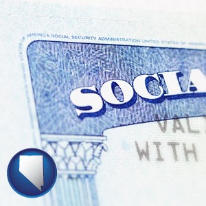 a Social Security card - with Nevada icon