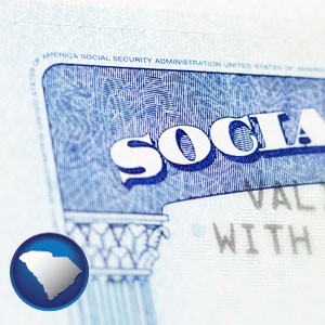 a Social Security card - with South Carolina icon