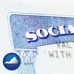 a Social Security card - with Virginia icon