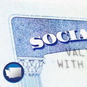 a Social Security card - with Washington icon