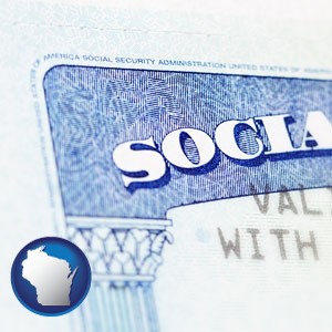 a Social Security card - with Wisconsin icon